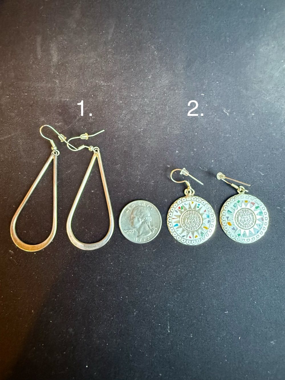 Sterling Silver Teardrop OR Aztec Style Sun Medallion Earring